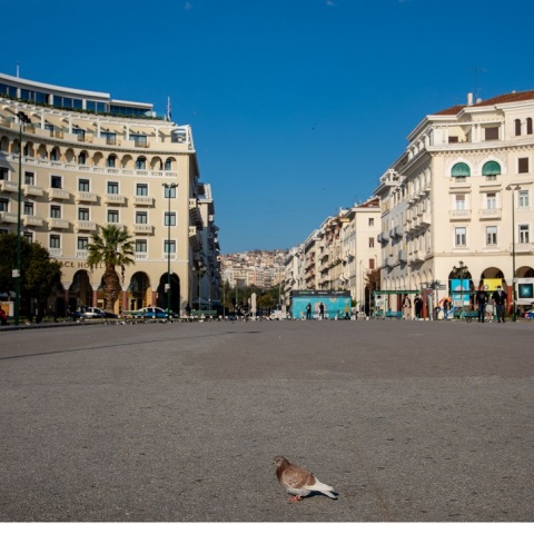 Στιγμιότυπο από το lockdown στην Θεσσαλονίκη