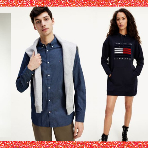 Δύο άντρες και δύο γυναίκες μοντέλα με ρούχα Tommy Hilfiger