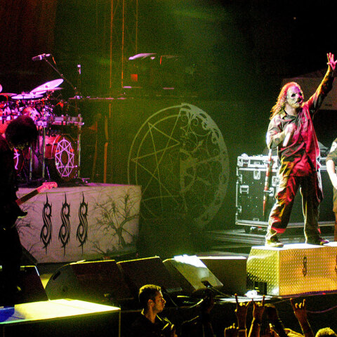 Στιγμιότυπο από τη συναυλία των Slipknot στο Θέατρο Λυκαβηττού το 2005