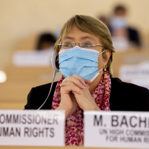 Η Μισέλ Μπασελέ - επικεφαλής της Ύπατης Αρμοστείας των Ηνωμένων Εθνών για τα ανθρώπινα δικαιώματα