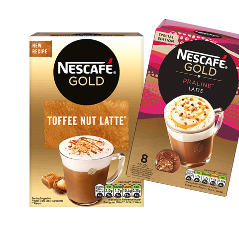 Δώστε άλλη γεύση στον χειμώνα σας, με τα νέα limited edition Nescafé Gold Toffee Nut Latte και Praline Latte.
