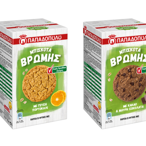 Μπισκότα Βρώμης Παπαδοπούλου χωρίς προσθήκη ζάχαρης