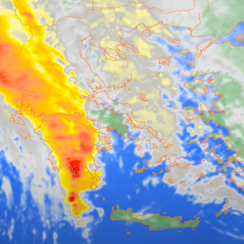 Κακοκαιρία: Το ψυχρό μέτωπο στην Ελλάδα όπως το κατέγραψε δορυφόρος