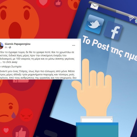 Ανάρτηση Γιάννη Παπαγεωργίου στα social media για τον κορωνοϊό