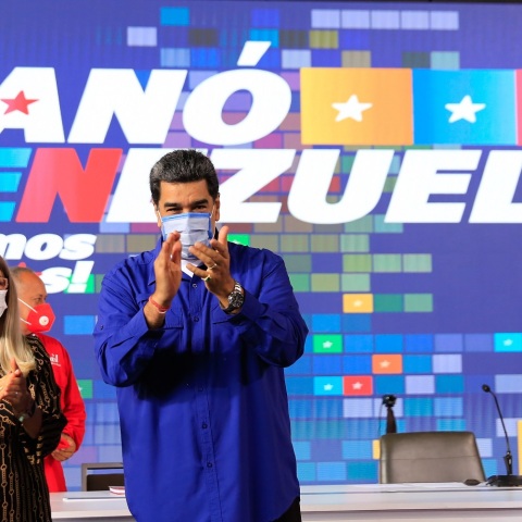 O πρόεδρος της Βενεζούλας Νικολάς Μαδούρο και η γυναίκα του Σίλια Φλόρες