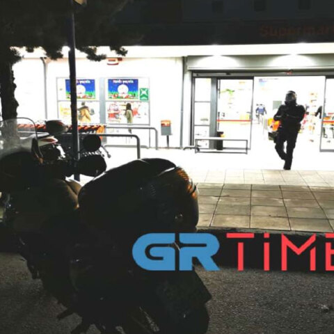 Το σούπερ μάρκετ όπου σημειώθηκε η ένοπλη ληστεία στη Θεσσαλονίκη