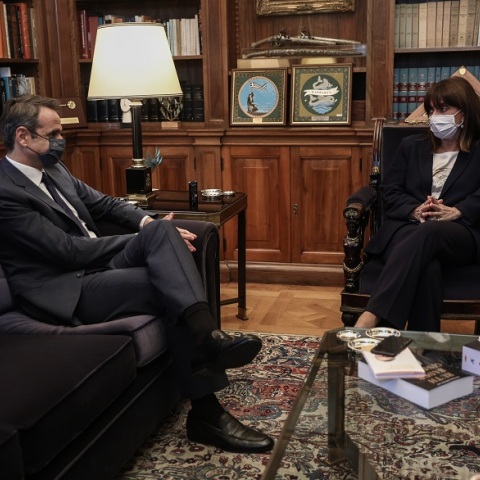 Η ΠτΔ, Κατερίνα Σακελλαροπούλου, με τον πρωθυπουργό, Κυριάκο Μητσοτάκη