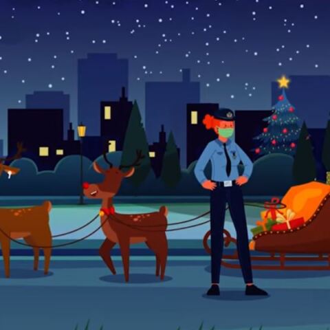 Στιγμιότυπο από το σποτ της ΕΛ.ΑΣ. για τα φετινά Χριστούγεννα 