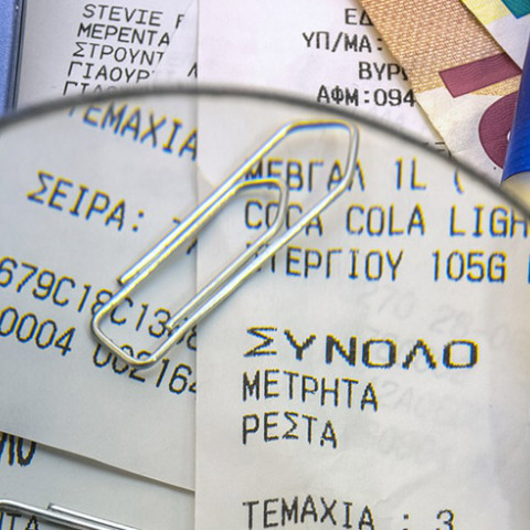 Εφορία - Αποδείξεις - Ευρώ 