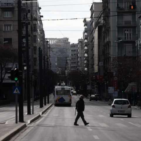 Στιγμιότυπο από το lockdown στην Αττική