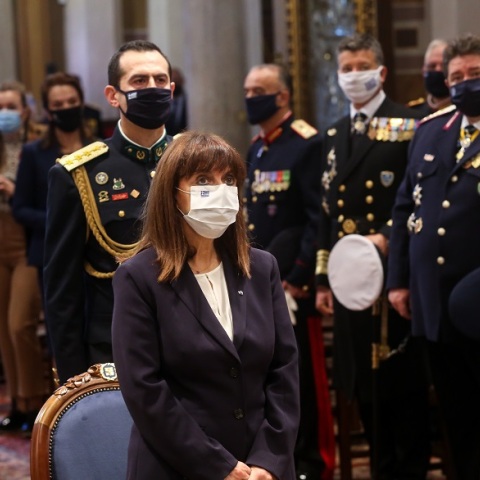 Η Πρόεδρος της Δημοκρατίας, Κατερίνα Σακελλαροπούλου, στη δοξολογία της Πρωτοχρονιάς