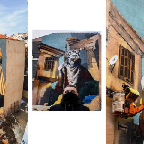 Δράμα - Εντυπωσιάζει η τοιχογραφία στην οδό Ηφαιστίωνος