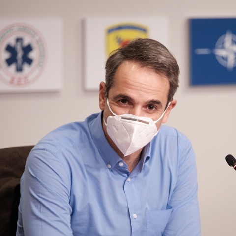 Ο Κυριάκος Μητσοτάκης στη σύσκεψη για το πρόγραμμα εμβολιασμού