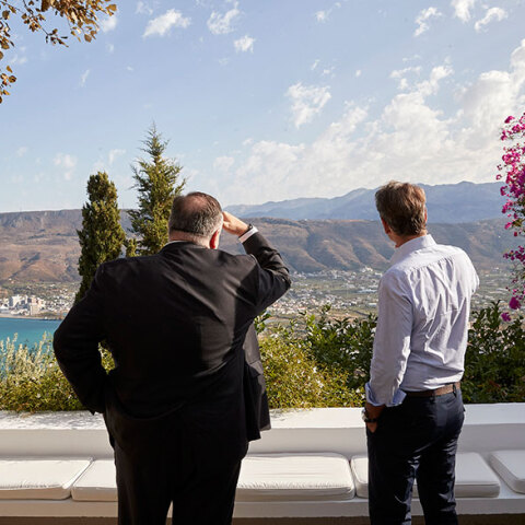 Μάικ Πομπέο και Κυριάκος Μητσοτάκης στην Κρήτη