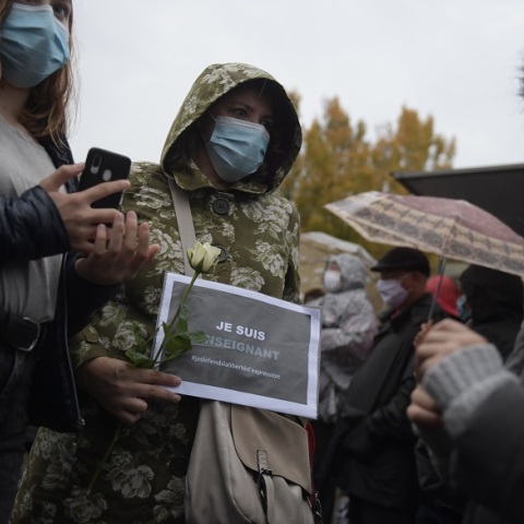 Διαμαρτυρία για τη δολοφονία του καθηγητή Samuel Paty