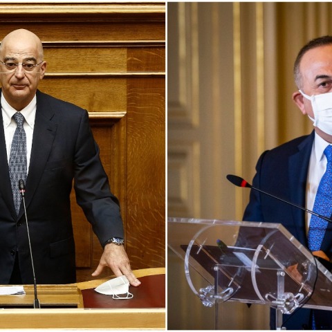 Ο Νίκος Δένδιας και ο Μεβλούτ Τσαβούσογλου