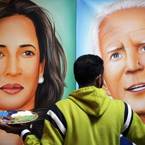 Κάμαλα Χάρις -  Τζο Μάιντεν - Γκράφιτι