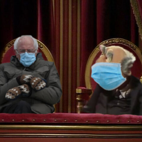 Bernie Sanders: Ένα από τα memes για τον γερουσιαστή που φόρεσε πλεκτά γάντια στην ορκωμοσία Μπάιντεν