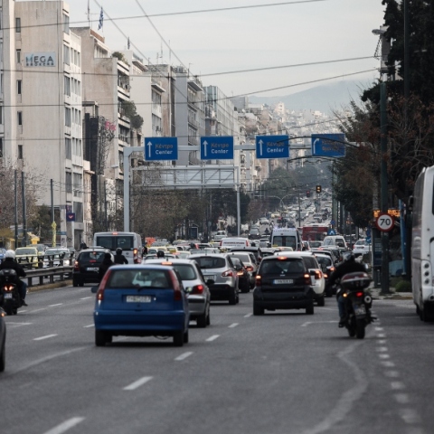 Κίνηση στην λεωφόρο Συγγρού την Παρασκευή 22 Ιανουαρίου 2021.