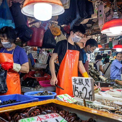 Υπαίθρια αγορά νωπών προϊόντων στην Κίνα (ΦΩΤΟ ΑΡΧΕΙΟΥ)