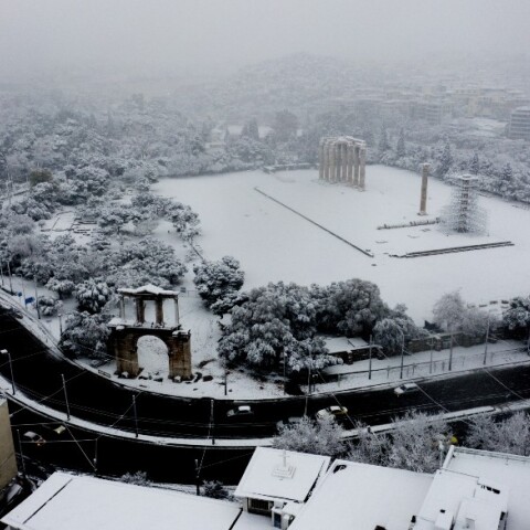 Η Αθήνα στα λευκά