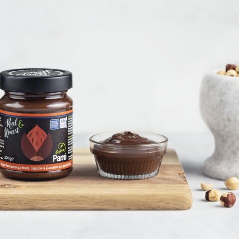 Πραλίνα φουντουκιού με κακάο και υψηλή περιεκτικότητα σε πρωτεΐνη