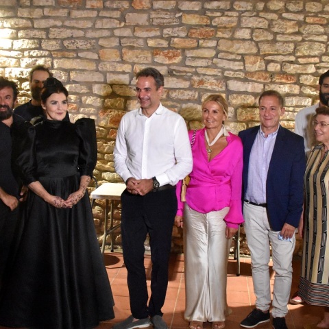 Λυδία Κονιόρδου, Κυριάκος Μητσοτάκης, Μαρέβα Γκραμπόφσκι, Δημήτρης Λιγνάδης, Λίνα Μενδώνη