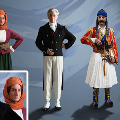 Η Μπουμπουλίνα και ο Κολοκοτρώνης κέρινα ομοιώματα