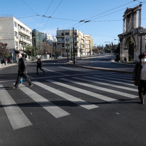 Lockdown - Στιγμιότυπο από το κέντρο της Αθήνας
