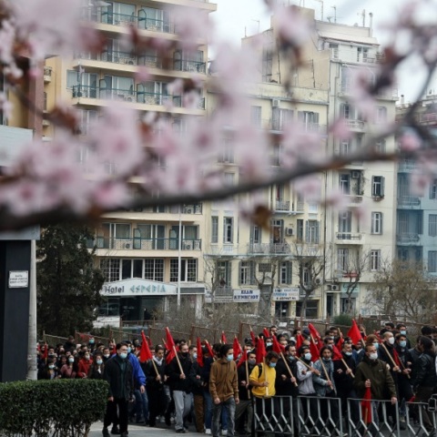 Πορεία φοιτητών στο κέντρο της Θεσσαλονίκης