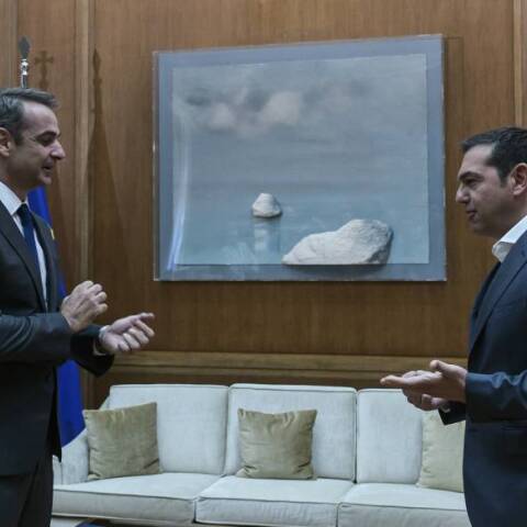 Συνάντηση του Κυριάκου Μητσοτάκη με τον Αλέξη Τσίπρα