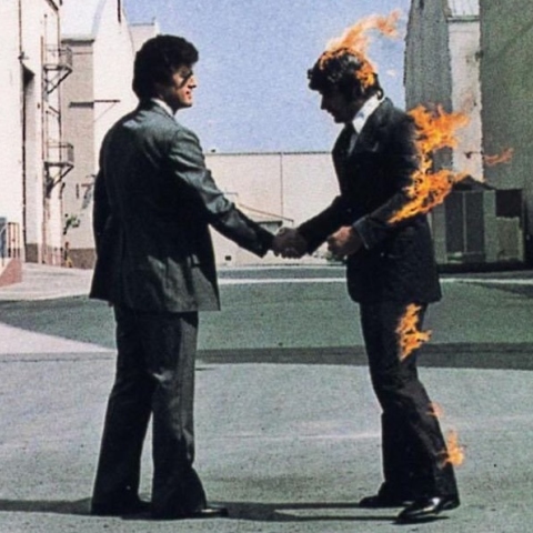 Λεπτομέρεια από το εξώφυλλο του άλμπουμ "Wish You Were Here" των Pink Floyd