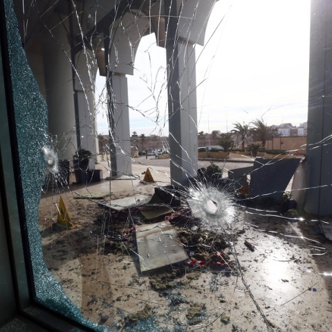 Στιγμιότυπο από επίθεση σε ξενοδοχείο στη Λιβύη