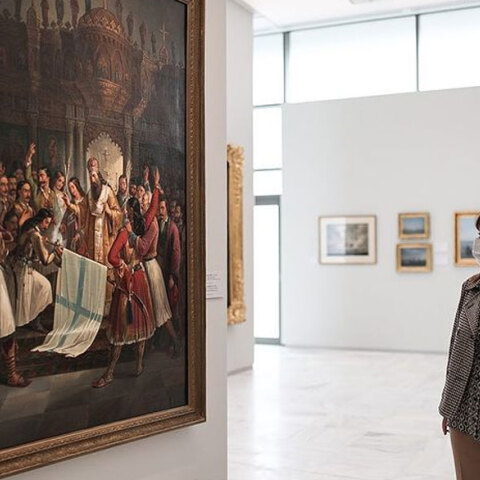 Η Κατερίνα Σακελλαροπούλου, Πρόεδρος της Δημοκρατίας, στη νέα Εθνική Πινακοθήκη