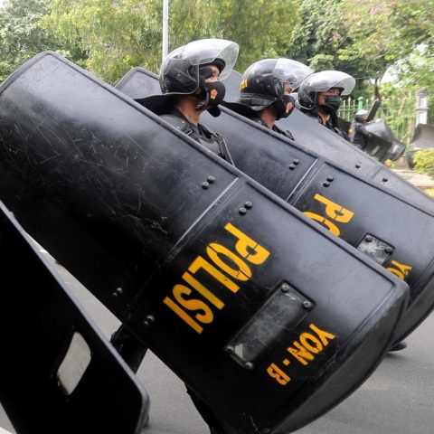 Αστυνομία στην Ινδονησία - φωτογραφία αρχείου 