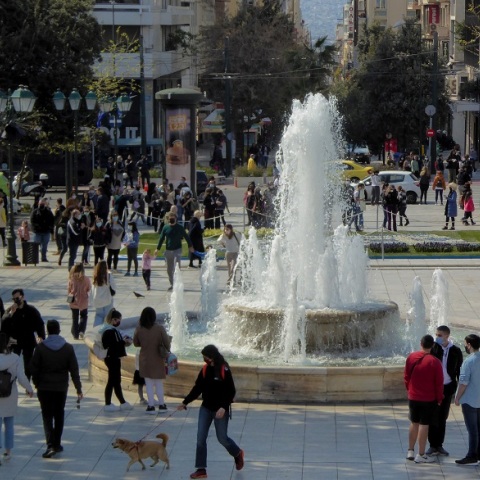 Στιγμιότυπο από το κέντρο της Αθήνας