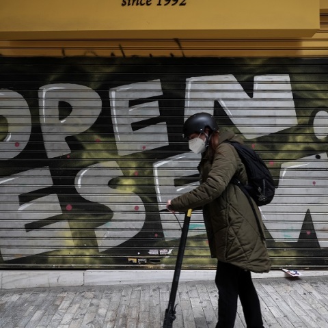 Στιγμιότυπο από το lockdown στην Αθήνα 