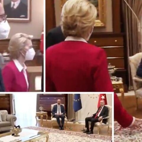 Το βίντεο προκάλεσε σχόλια τόσο για τον Τούρκο πρόεδρο όσο και για τον Σαρλ Μισέλ 