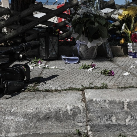 Το σημείο όπου δολοφονήθηκε ο δημοσιογράφος, Γιώργος Καραϊβάζ