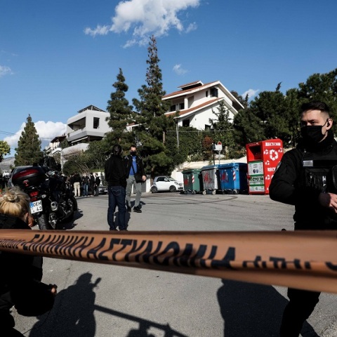 Φωτογραφία από το σημείο της δολοφονίας του δημοσιογράφου, Γιώργου Καραϊβάζ