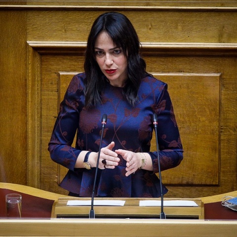 Η υφυπουργός Εργασίας και Κοινωνικών Υποθέσεων, Δόμνα Μιχαηλίδου