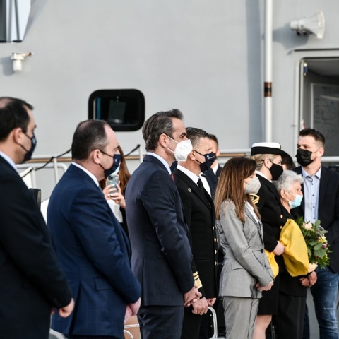 Xαιρετισμός Μητσοτάκη στην τελετή ένταξης δύο νέων περιπολικών σκαφών στον στόλο του Λιμενικού Σώματος