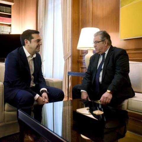 ΣΥΝΑΝΤΗΣΗ ΤΟΥ ΑΛΕΞΗ ΤΣΙΠΡΑ ΜΕ ΤΟΝ ΓΓ ΤΗΣ ΚΕ ΤΟΥ ΚΚΕ ΔΗΜΗΤΡΗ ΚΟΥΤΣΟΥΜΠΑ