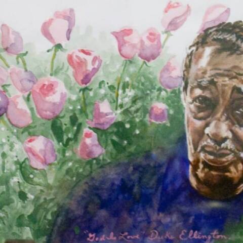Πίνακας ζωγραφικής του Tony Bennett με τον τζαζ μουσικό Duke Ellington