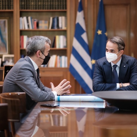 Συνάντηση Κυριάκου Μητσοτάκη με τον Κωνσταντίνο Ζέρβα