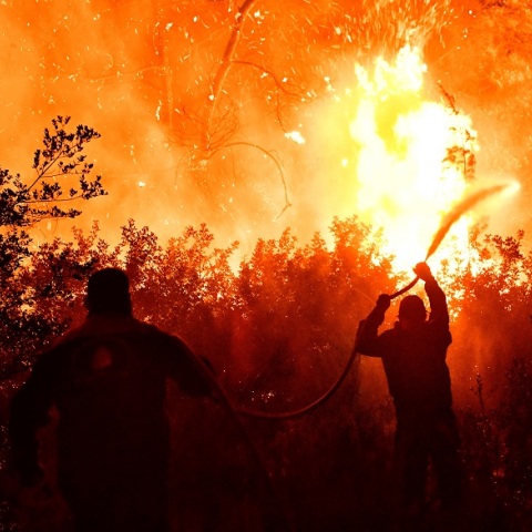 Κατάσβεση της φωτιάς που μαίνεται σε δασική έκταση στον Σχίνο Λουτρακίου