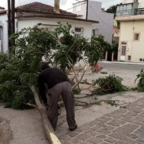 Καταστροφές στην Καλλονή της Λέσβου λόγω κακοκαιρίας