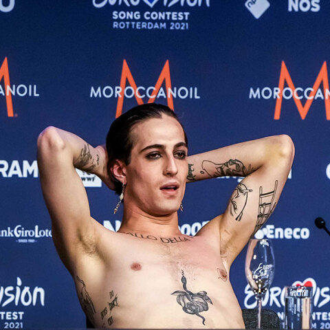 Ο Damiano David, frontman των Maneskin, μετά τον τελικό της Eurovision 2021