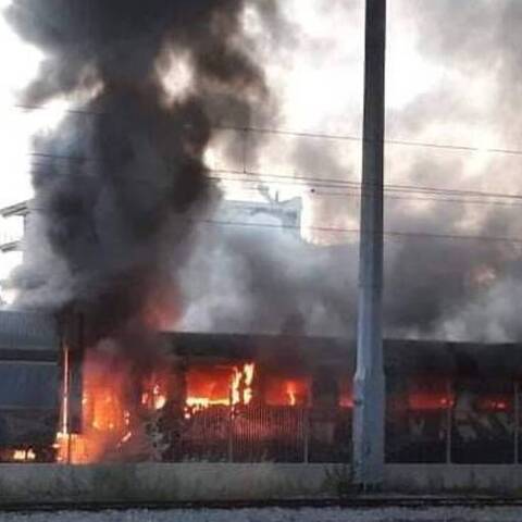 Φωτιά σε αμαξοστάσιο του ΟΣΕ 