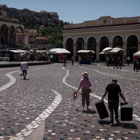 Τουριστική κίνηση στο κέντρο της Αθήνας